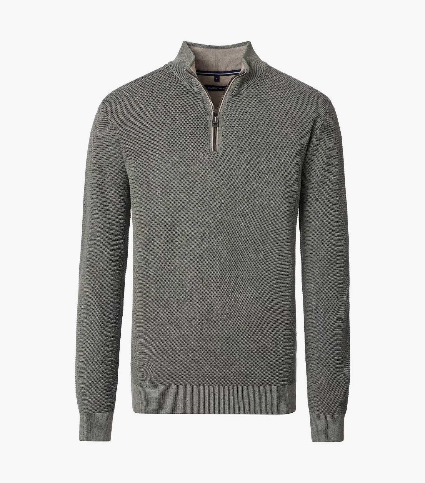 Casa Moda Troyer Knitted Half Zip Sweater 381 - Green