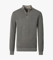Casa Moda Troyer Knitted Half Zip Sweater 381 - Green