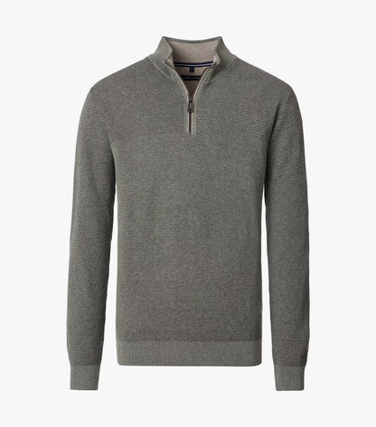 Casa Moda Troyer Knitted Half Zip Sweater 381 - Green
