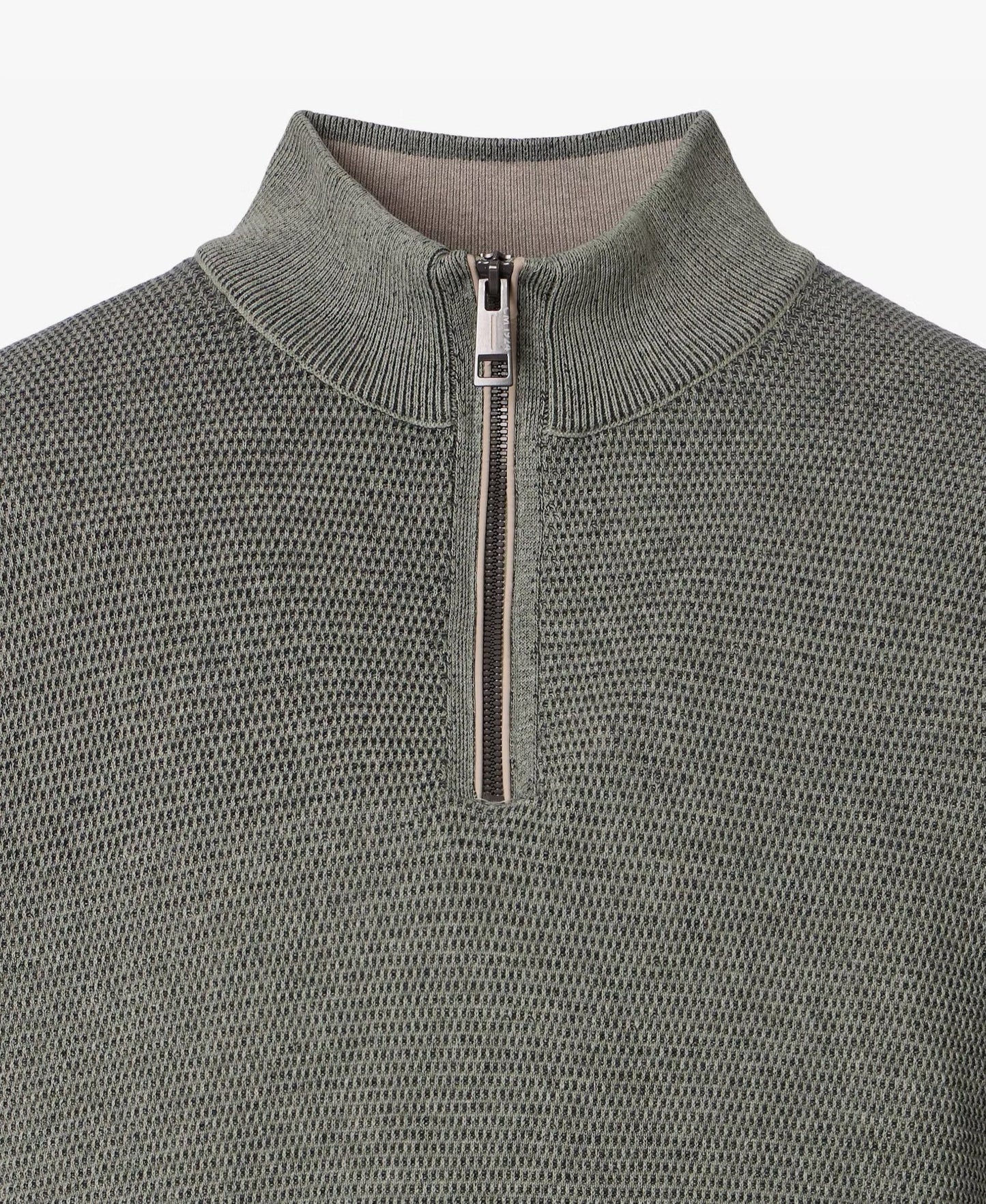 Casa Moda Troyer Knitted Half Zip Sweater 381 - Green