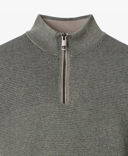 Casa Moda Troyer Knitted Half Zip Sweater 381 - Green
