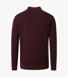 Casa Moda Troyer Knitted Half Zip Sweater 485 - Burgundy