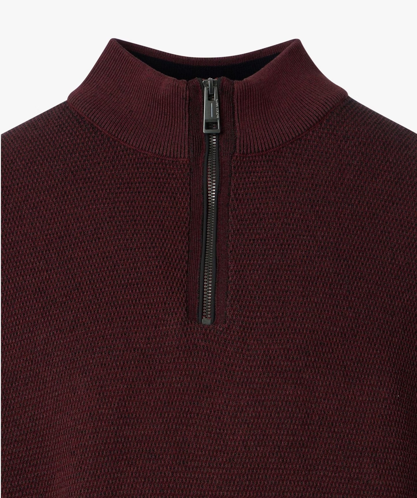 Casa Moda Troyer Knitted Half Zip Sweater 485 - Burgundy