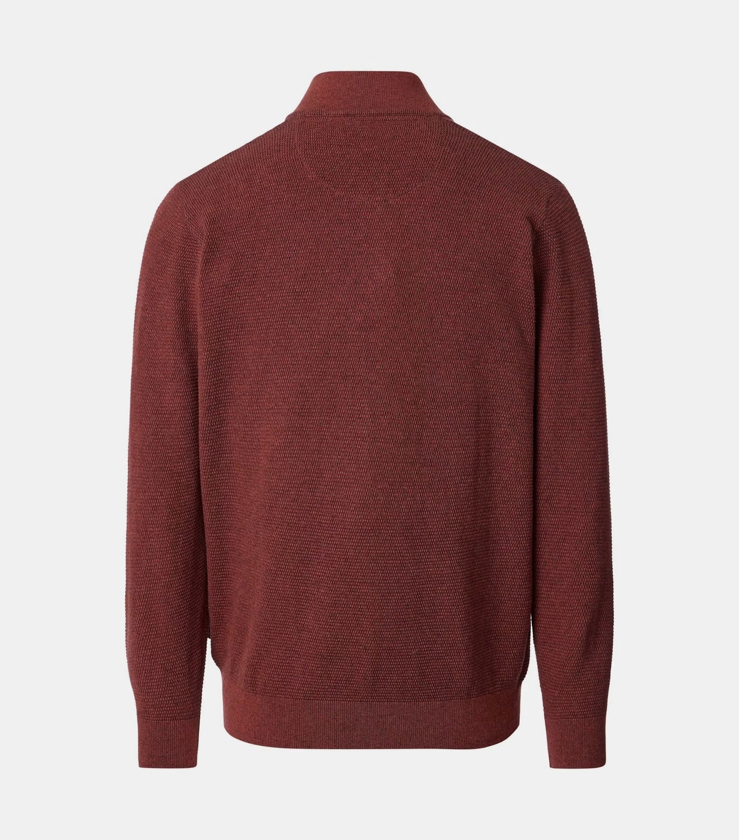 Casa Moda Half Zip Knitted Sweater 491 - Dark Red