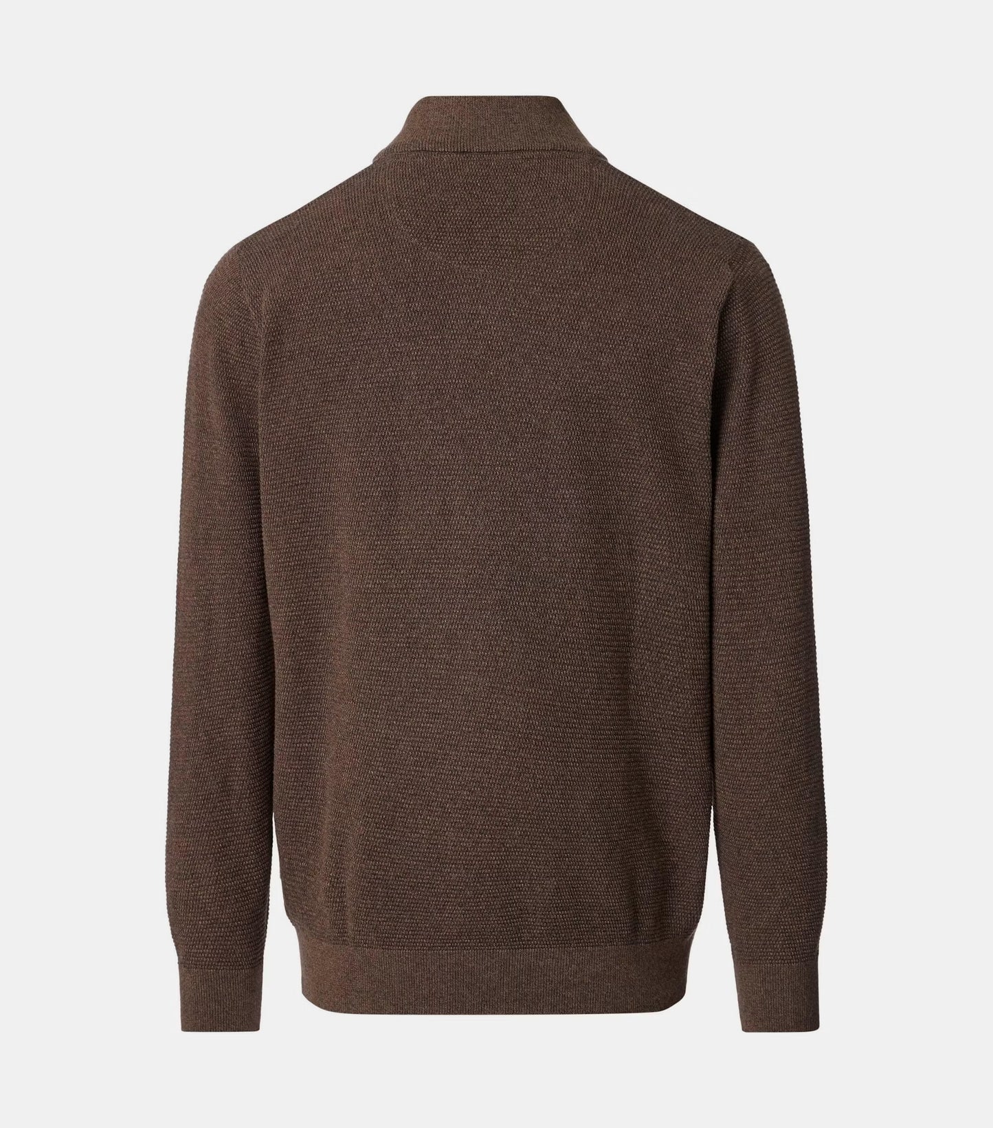 Casa Moda Half Zip Knitted Sweater 677 - Walnut