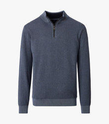 Casa Moda Troyer Knitted Half Zip Sweater 741 - Blue