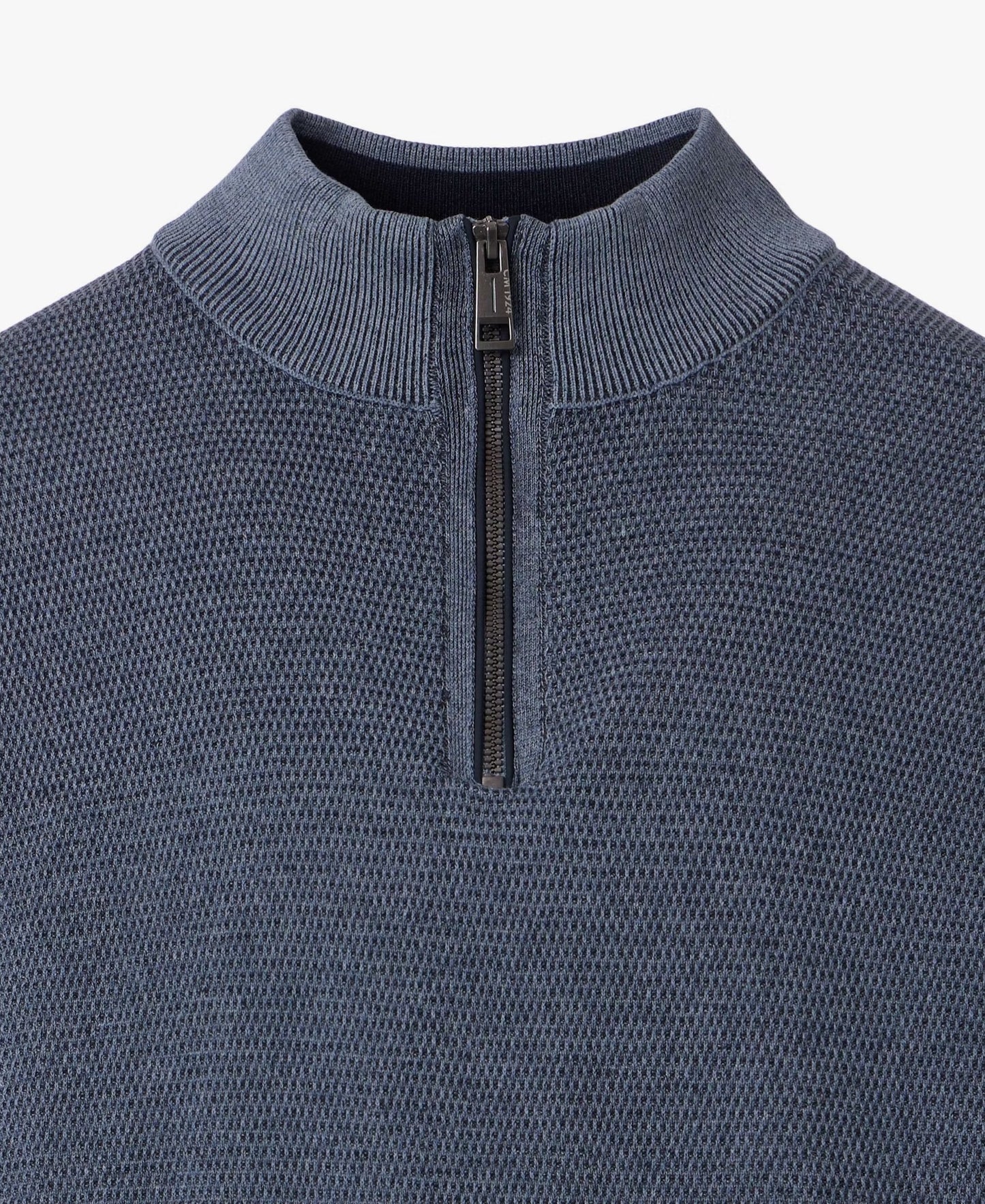 Casa Moda Troyer Knitted Half Zip Sweater 741 - Blue