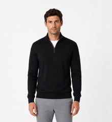 Casa Moda Half Zip Knitted Sweater 800 - Black
