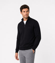 Casa Moda Half Zip Knitted Sweater 800 - Black