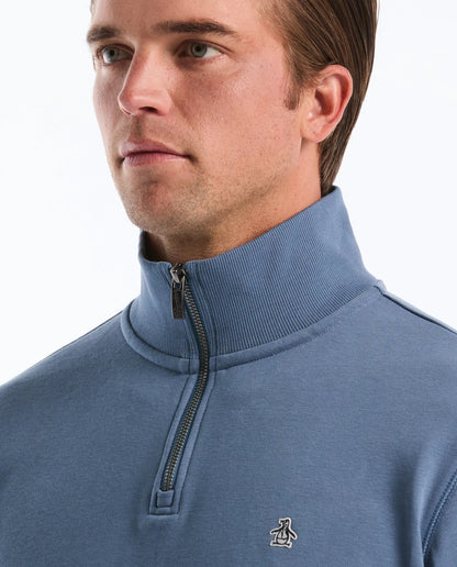 Original Penguin Sticker Pete Half Zip Sweatshirt - Copen Blue