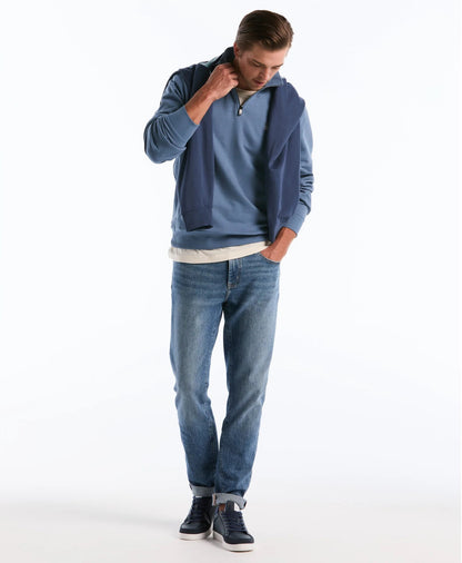 Original Penguin Sticker Pete Half Zip Sweatshirt - Copen Blue