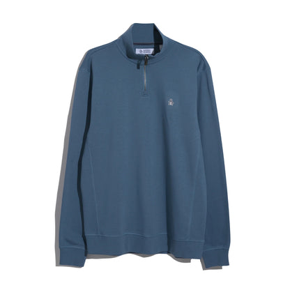 Original Penguin Sticker Pete Half Zip Sweatshirt - Copen Blue