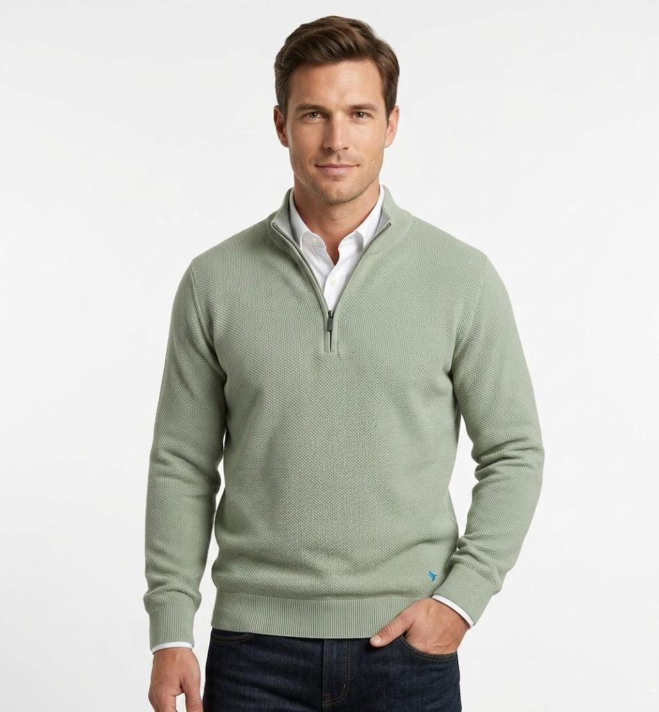 Daniel Grahame Half Zip Casual Sweater 30 - Light Green