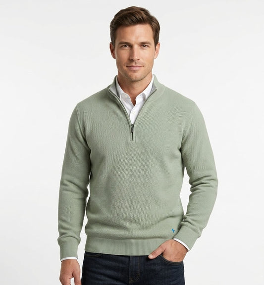 Daniel Grahame Half Zip Casual Sweater 30 - Light Green