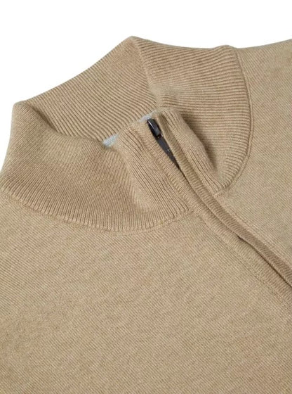 Daniel Grahame Half Zip Casual Sweater 41 - Light Brown