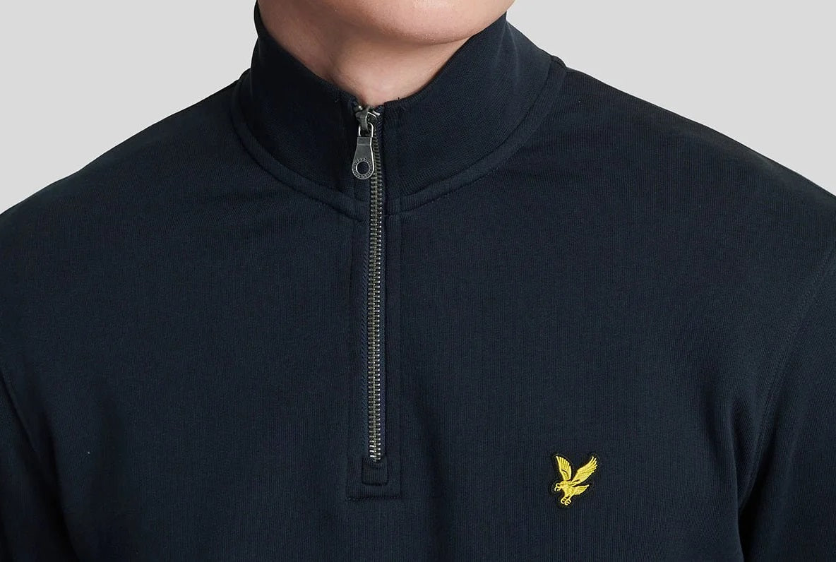 Lyle & Scott Cotton Loopback 1/4 Zip Sweatshirt - Navy