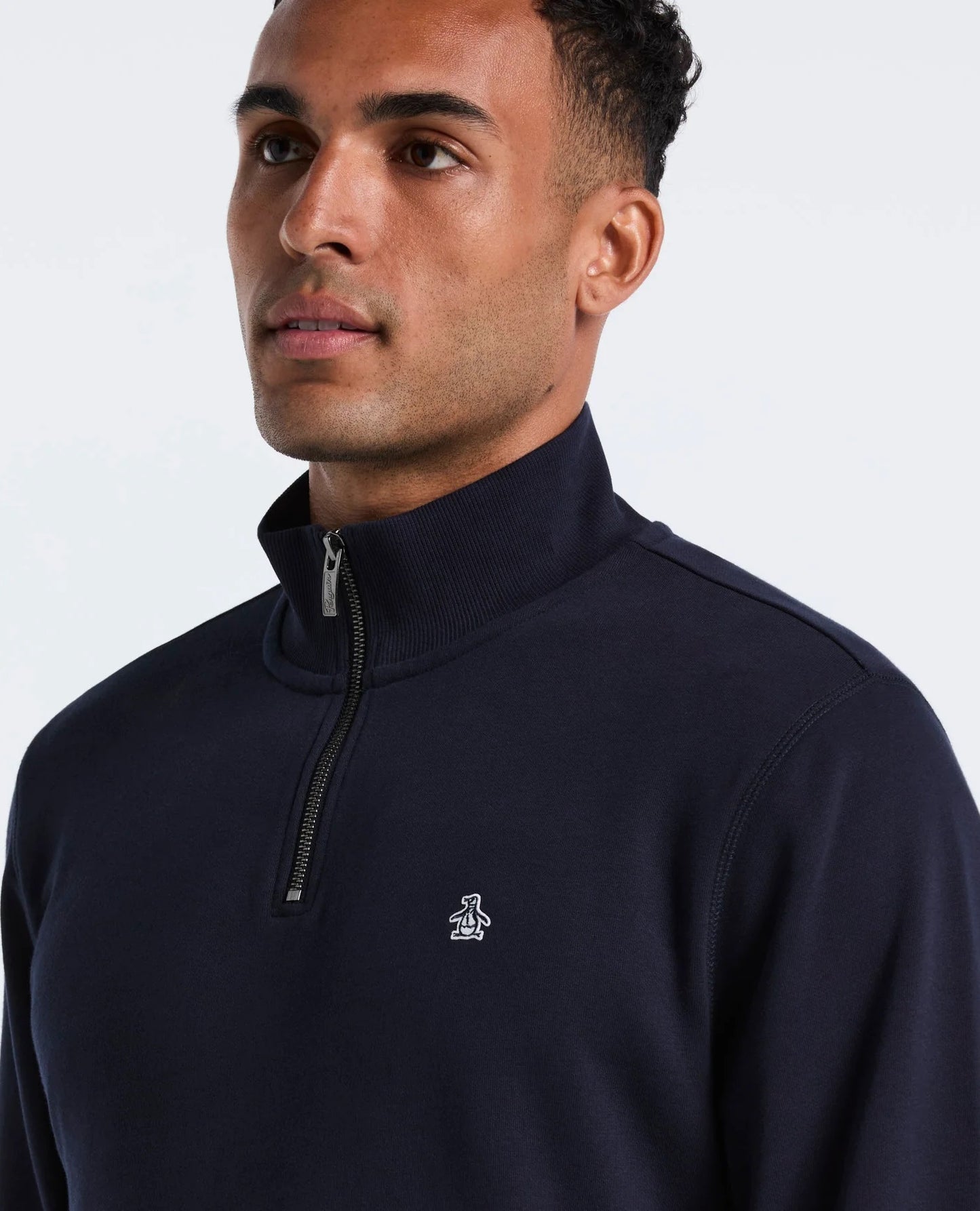 Original Penguin Sticker Pete Half Zip Sweatshirt - Dark Sapphire
