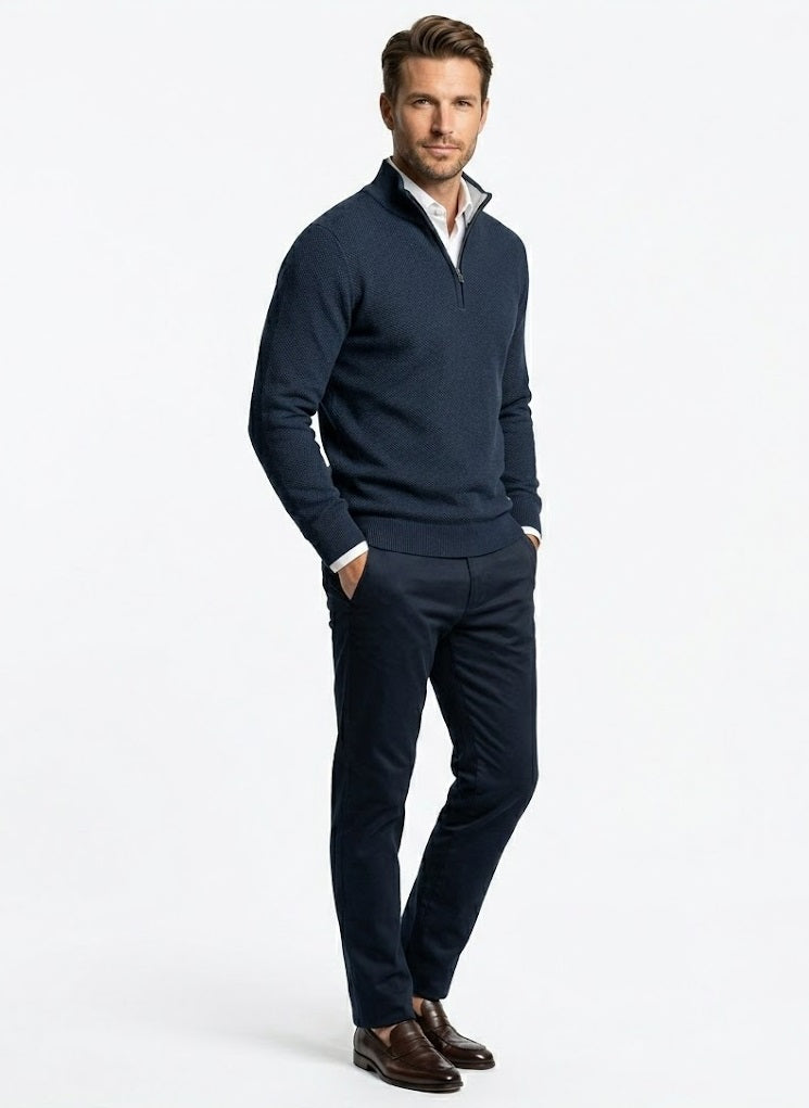 Daniel Grahame Half Zip Casual Sweater 29 - Navy