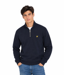 Lyle & Scott Cotton Loopback 1/4 Zip Sweatshirt - Navy