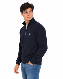 Lyle & Scott Cotton Loopback 1/4 Zip Sweatshirt - Navy