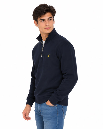 Lyle & Scott Cotton Loopback 1/4 Zip Sweatshirt - Navy