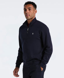 Original Penguin Sticker Pete Half Zip Sweatshirt - Dark Sapphire