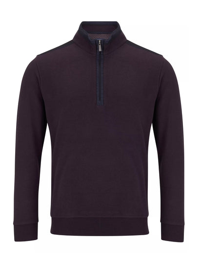 Daniel Grahame Half Zip Casual Sweater 77 - Dark Purple