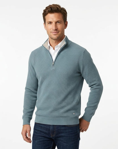 Daniel Grahame Half Zip Casual Sweater 26 - Aqua