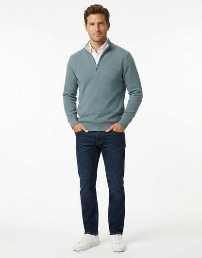 Daniel Grahame Half Zip Casual Sweater 26 - Aqua