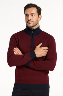 Tom Penn Half Zip Sweater - Red