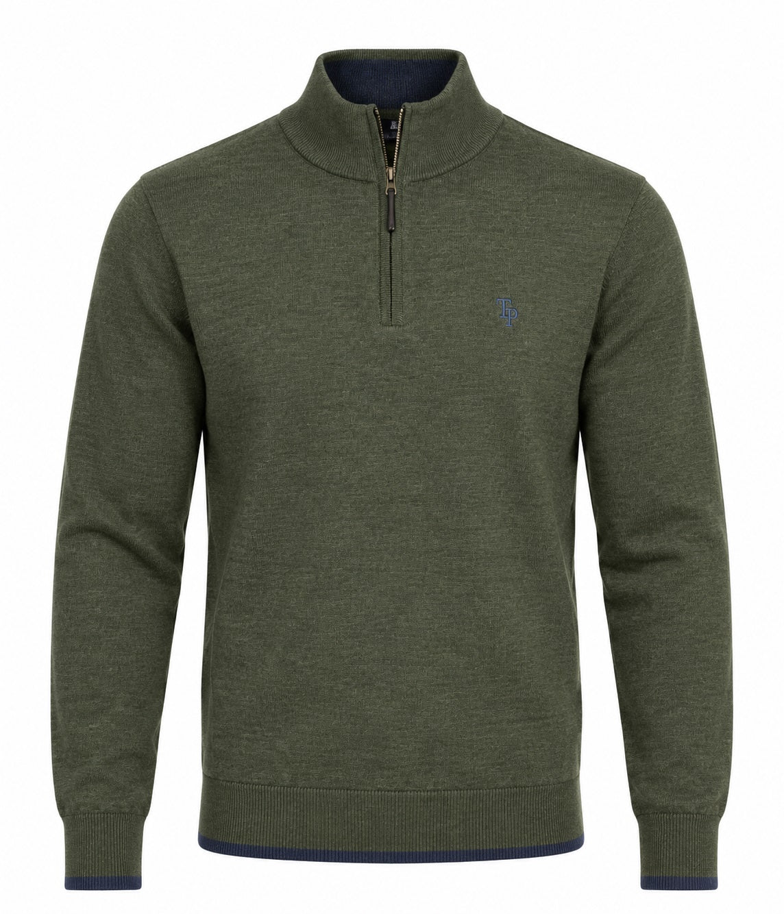 Tom Penn Half Zip Sweater - Olive