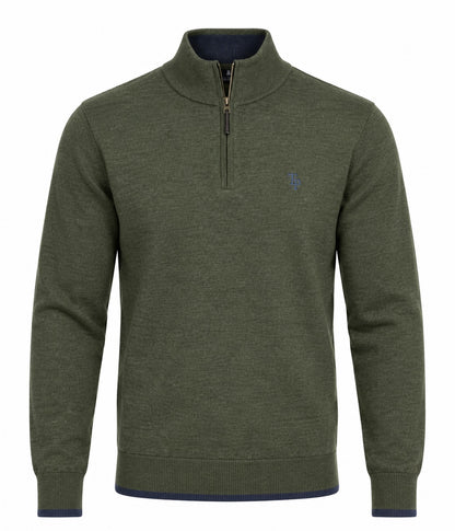 Tom Penn Half Zip Sweater - Olive