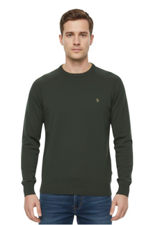 Tom Penn Crew Neck Sweater - Dark Khaki