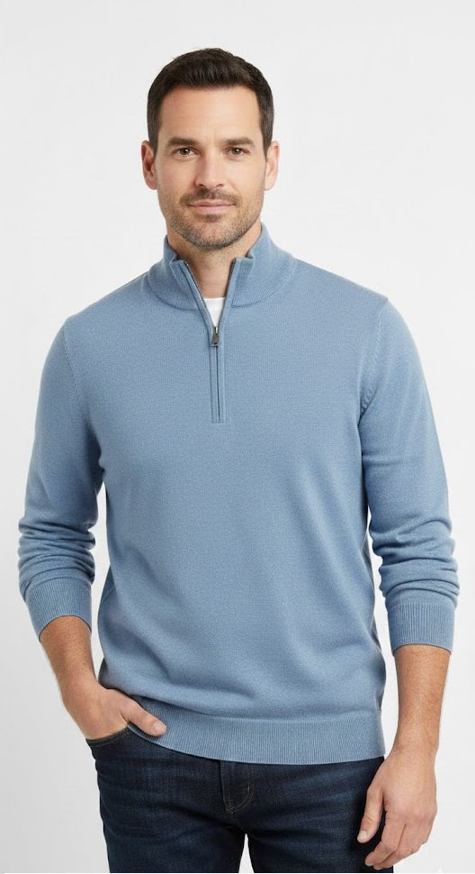 Daniel Grahame Half Zip Casual Sweater 22 - Blue