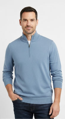 Daniel Grahame Half Zip Casual Sweater 22 - Blue