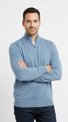 Daniel Grahame Half Zip Casual Sweater 22 - Blue