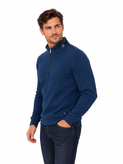 Daniel Grahame Half Zip Casual Sweater 25 - Blue