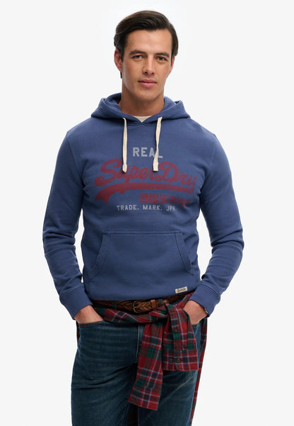 Superdry Vintage Logo Classic Hoodie - Hampton Blue