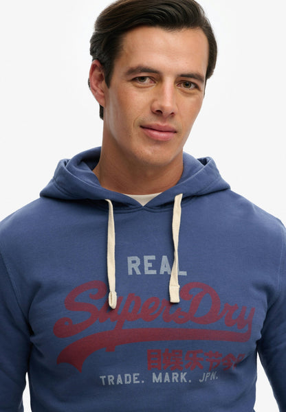 Superdry Vintage Logo Classic Hoodie - Hampton Blue