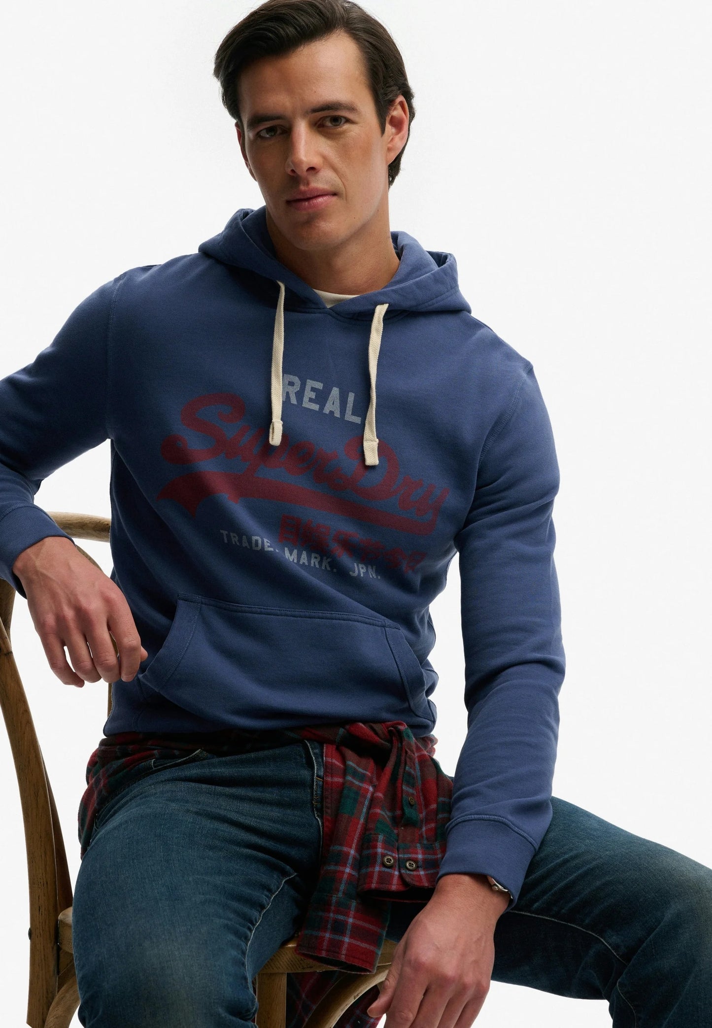Superdry Vintage Logo Classic Hoodie - Hampton Blue