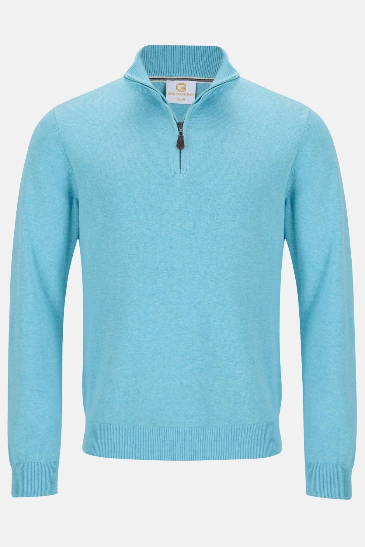 Gilded Gentlemen Harold Half Zip Sweater - Aqua