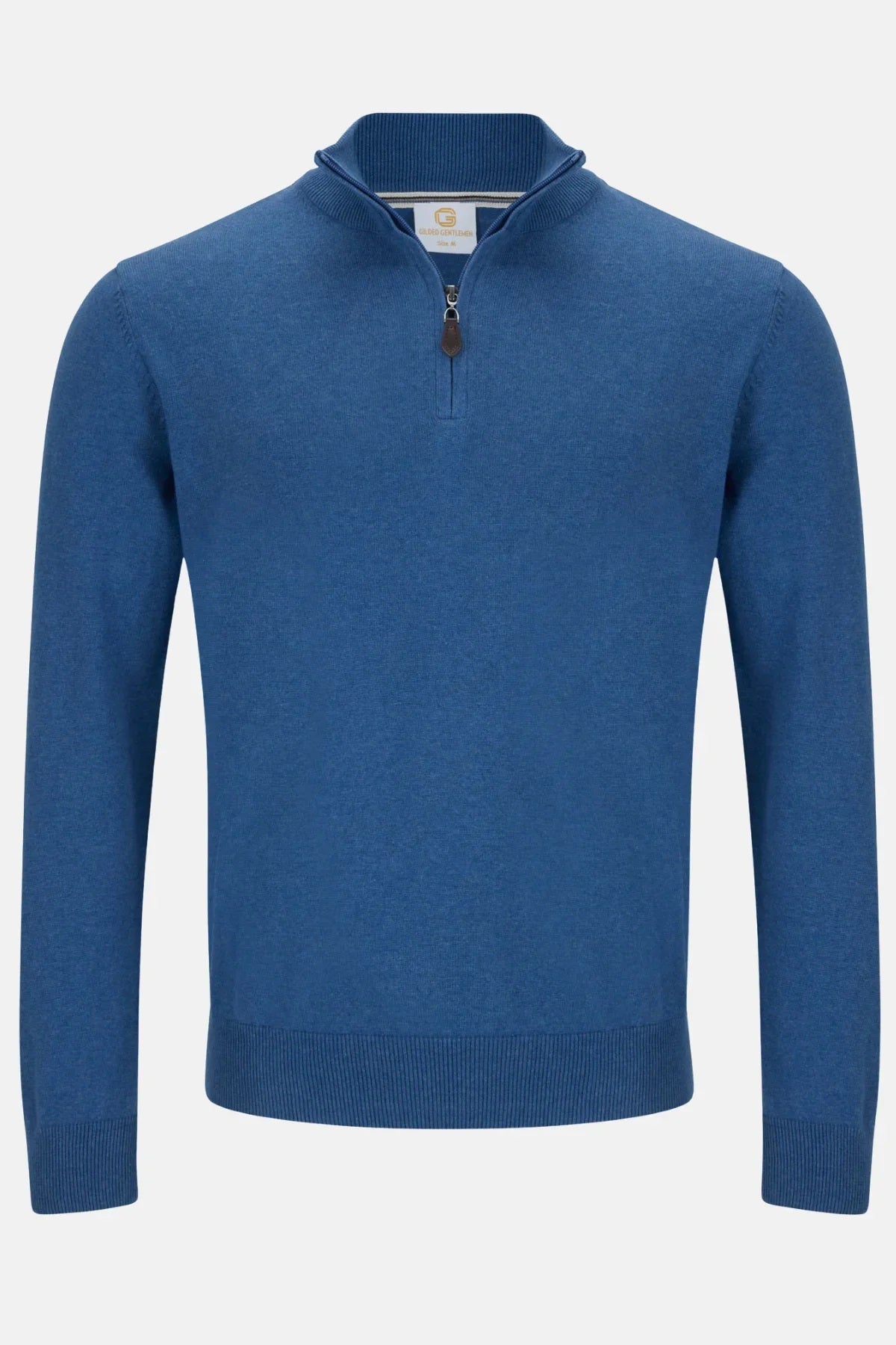 Gilded Gentlemen Harold Half Zip Sweater - Denim Ocean