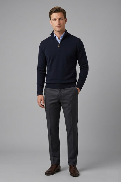 Gilded Gentlemen Harold Half Zip Sweater - Reed