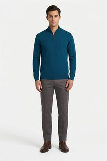 Gilded Gentlemen Harold Half Zip Sweater - Teal