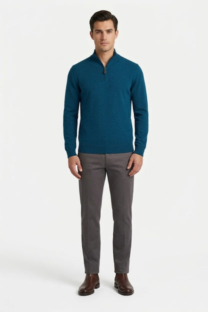 Gilded Gentlemen Harold Half Zip Sweater - Teal