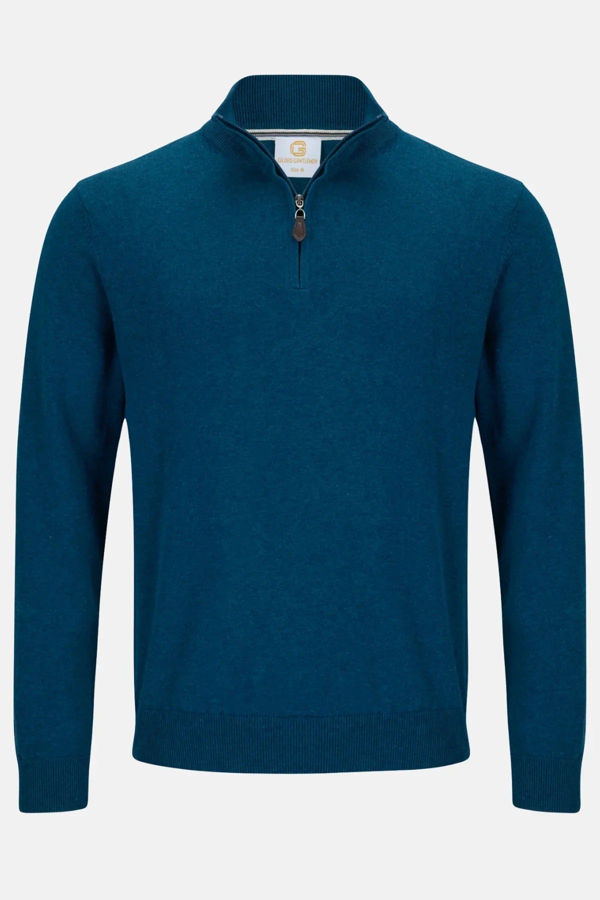 Gilded Gentlemen Harold Half Zip Sweater - Teal