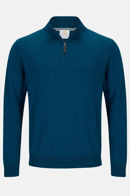 Gilded Gentlemen Harold Half Zip Sweater - Teal