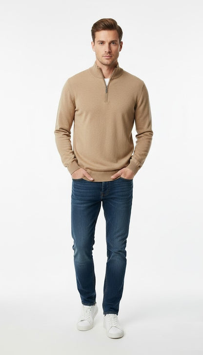 6th Sense Harry Half Zip Sweater - Amphora