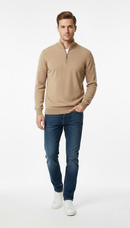 6th Sense Harry Half Zip Sweater - Amphora