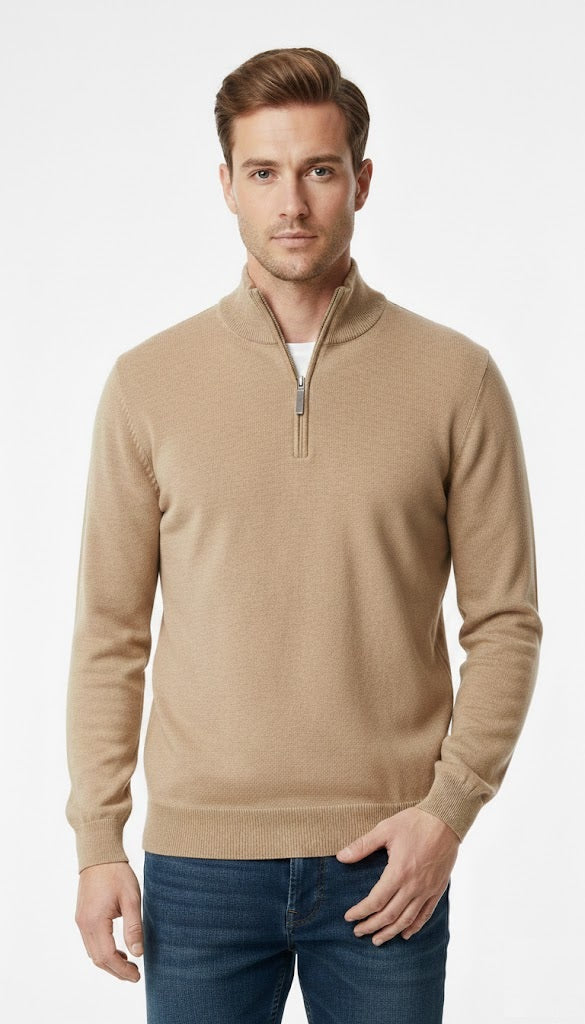 6th Sense Harry Half Zip Sweater - Amphora